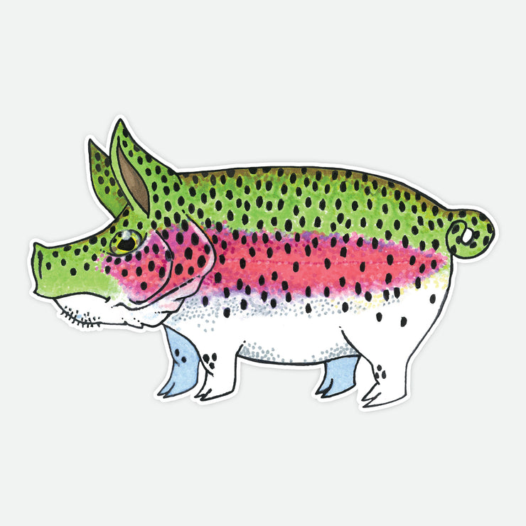 Rainbow Trout Pig Decal