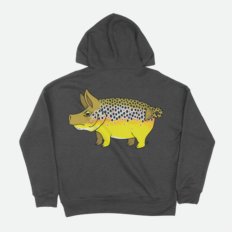 Brown Trout Pig Hoodie