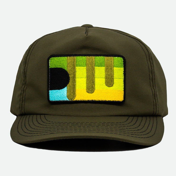 The front of the Solid Green Bluegill Patch Hat