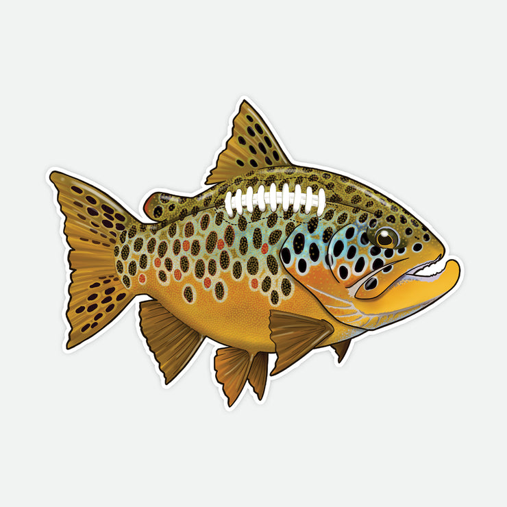 Brown Trout Football Decal
