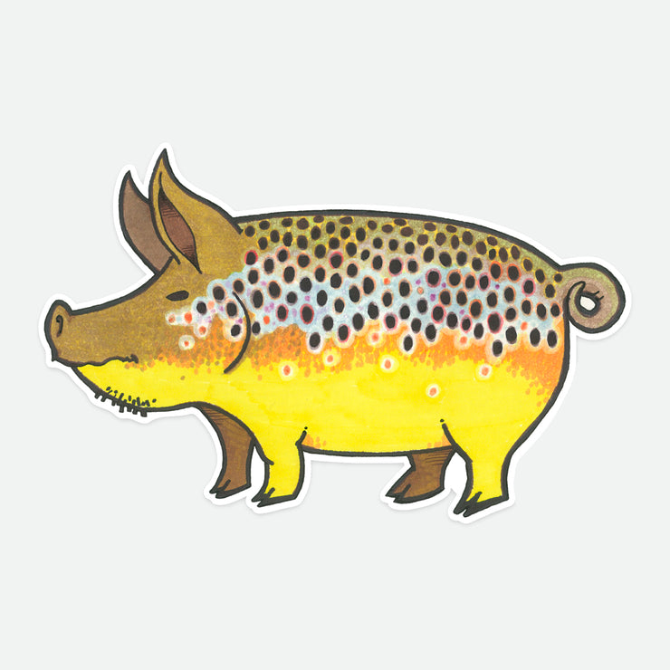 Pig Brown Trout decal