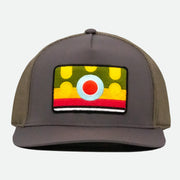 The front of the Brook Trout Hat in charcoal with mesh sides