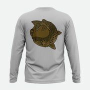 Back of the Meat Eater Brown Trout Solar Shirt