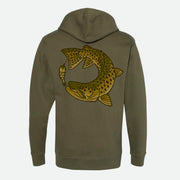 Back view of the Meat Eater Brown Trout Hoodie